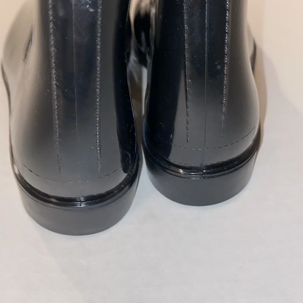 Nautica Women’s Black Rain Boots with Red White & Blue Logo on each Boot Size 7
